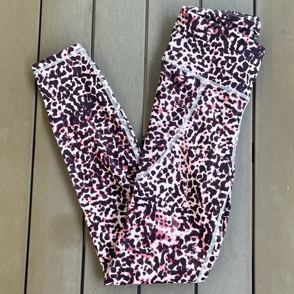 BEBE Sport Pink Leopard Workout Leggings